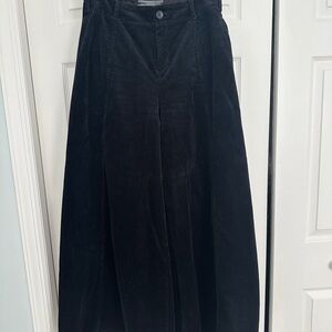 Anthropologie Women’s Black Wide Leg Corduroy Pants